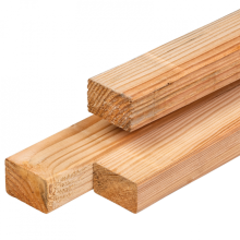 Douglas regel 4,0 x 6,0 x 400 cm, gedroogd, geschaafd, 4 ronde hoeken