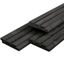 Douglas triple profiel 1,9 x 13 x 500 cm, gedroogd, zwart gespoten, geschaafd