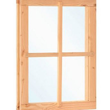 Douglas vast raam B64,2 x H81,2 cm (buitenwerkse maat) incl. roedes, RVS raambeslag