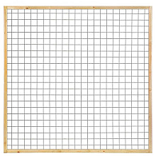 Gaaselement vuurverzinkt maaswijdte 7,5 x 7,5 cm met robuust kader hardhout 4,4 x 8,8 cm H180 x B180