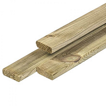 Grenen lat 1,6 x 4,5 x 180 cm gedroogd groen geïmpregneerd geschaafd 4 ronde hoeken Neutraal