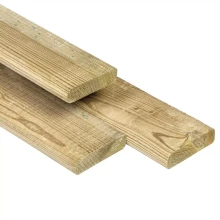 Grenen lat 1,7 x 7 x 210 cm, vers, groen geïmpregneerd, geschaafd, 4 ronde hoeken