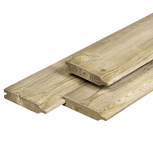 Grenen overhangend rabat 1,8 x 14,5 x 300 cm, vers, groen geïmpregneerd, geschaafd, PEFC