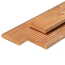 Douglas vlonderplank 2,8 x 14,5 x 300 cm, gedroogd, geschaafd, 1 zijde 8 groeven