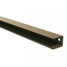 Stalen afwerkprofiel met structuur poedercoating t.b.v. H-gleufpaal, 4,5 x 3,7 x 185,5 cm, lichtgrij
