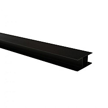 Stalen H-gleufpaal met structuur poedercoating, 4,2 x 9,6 x 184 cm, zwart RAL9005