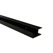 Stalen hoekprofiel met structuur poedercoating t.b.v. H-gleufpaal, 4 x 8 x 220 cm, zwart RAL9005