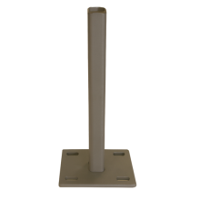 Stalen voetplaat met structuur poedercoating t.b.v. H-gleufpaal, 12 x 15 x 33 cm, kwartsgrijs RAL703