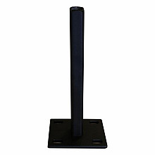 Stalen voetplaat met structuur poedercoating t.b.v. H-gleufpaal, 12 x 15 x 33 cm, zwart RAL9005