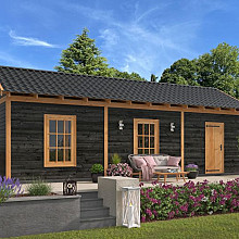 Tuinhuis Hamar XL, Type 8 Douglas Gedroogd Potdekselplank zwart