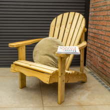 Loungestoel Miami vuren gedroogd, groen geïmpregneerd – comfortabele houten tuinstoel voor buiten