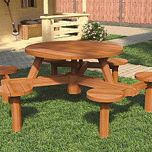 Hardhouten Picknicktafel Rondo