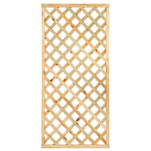 Trellis met lijst, diagonale lamellen grenen groen geïmpregneerd H180 x B90 cm, PEFC