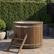 Koudwaterbad Ø120 cm, thermisch gemodificeerd vuren