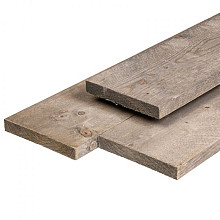 ME vuren steigerplank 2,9 x 19,0 x 500 cm, gedroogd, zilvergrijs geïmpregneerd, fijnbezaagd, scherpk