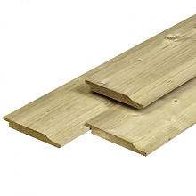 NE vuren halfhouts rabat 1,9 x 14,5 x 510 cm, gedroogd, groen geïmpregneerd, geschaafd, FSC