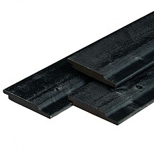 NE vuren halfhouts rabat 1,9 x 14,5 x 420 cm, gedroogd, zwart gespoten, geschaafd, Neutraal