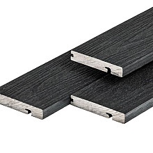 PuraShield composiet eindplank  2,3 x 13,8 x 300 cm, ebony black, fijne houtnerf, clip systeem