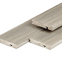 PuraShield composiet eindplank  2,3 x 13,8 x 300 cm, light grey, fijne houtnerf, clip systeem