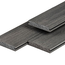 PuraShield composiet vlonderplank 2,3 x 13,8 x 300 cm, dark grey, massief, fijne houtnerf, clip syst