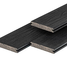 PuraShield composiet vlonderplank 2,3 x 13,8 x 400 cm, ebony black, massief, fijne houtnerf, clip sy