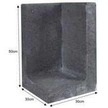 L-Element Hoek 30x30x50cm zwart