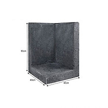 L-Element Hoek 40x40x60cm zwart