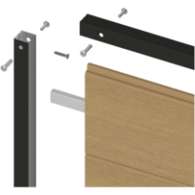 NewTechWood aluminium frameset t.b.v scherm i.c.m betonpalen, zwart gepoedercoat