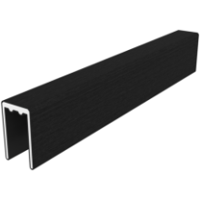 NewTechWood co-extrusie aluminium U-profiel 300 cm, Ebony zwart