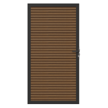 NewTechWood co-extrusie composiet deur in aluminium frame, horizontaal triple, 100 x 195 cm, Teak/zw