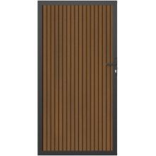 NewTechWood co-extrusie composiet deur in aluminium frame, verticaal triple, 100 x 195 cm, Teak/zwar