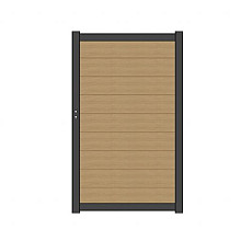 NewTechWood co-extrusie composiet deur Premium in aluminium frame, horizontaal, 97 x 186 cm, Red Ced
