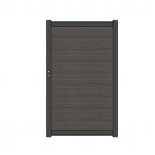 NewTechWood co-extrusie composiet deur Premium in aluminium frame, horizontaal, 97 x 186 cm, Silver 