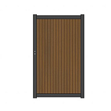 NewTechWood co-extrusie composiet deur Premium in aluminium frame, verticaal triple, 97 x 186 cm, Te