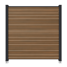 NewTechWood co-extrusie composiet scherm Triple, 180 x 180 cm, Teak/zwart.