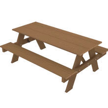 NewTechWood picknicktafel, bladmaat 180 x 70 cm, Teak