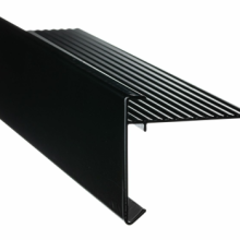 Aluminium daktrim  zwart ral 9005 35/35 mm 250 cm. lang