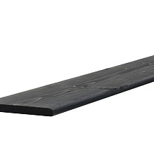 Grenen geschaafde plank 1,5 x 14 x 179,5 cm, geïmpregneerd en zwart gedompeld.