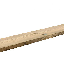 Grenen geschaafde plank met rechte hoeken 2 x 20 x 180 cm, groen geïmpregneerd.
