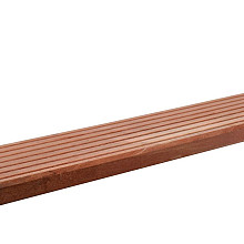 Hardhouten enkelzijdig geprofileerd dekdeel, 2,5 x 14,5 x 425 cm.