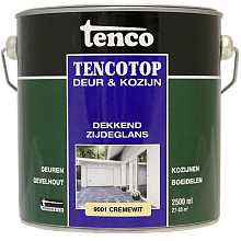 Tencotop deur & kozijn dekkend zijdeglans cremewit 9001 2.5 l.