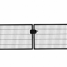 Hillfence metalen dubbele poort Eco-line, 300 x 180 cm, zwart.