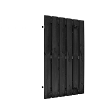 Naaldhout geschaafde plankendeur op verstelbaar zwart stalen frame 100 x 180 cm, recht, zwart gedompeld.