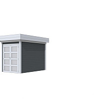 Vuren Topvision Zwaluw, 200 x 300 cm, wanden antraciet en basis lichtgrijs.