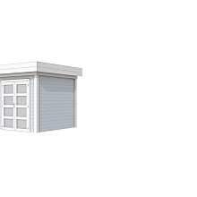 Vuren Topvision Kolibri, 250 x 250 cm, wanden lichtgrijs en basis wit.