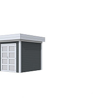 Vuren Topvision Kolibri, 250 x 250 cm, wanden antraciet en basis lichtgrijs.