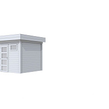 Vuren Topvision Kuifmees, 250 x 250 cm, lichtgrijs gespoten.