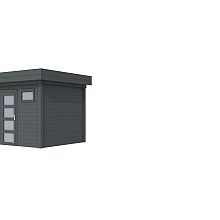 Vuren Topvision Kuifmees, 250 x 250 cm, antraciet gespoten.