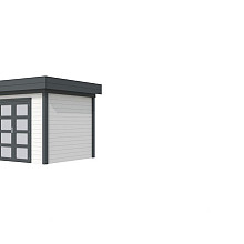 Vuren Topvision Bonte Specht, 300 x 250 cm, wanden wit en basis antraciet.