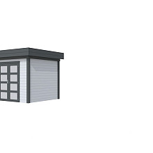 Vuren Topvision Bonte Specht, 300 x 250 cm, wanden lichtgrijs en basis antraciet.